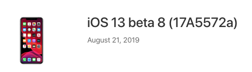 Ios 13 beta 8