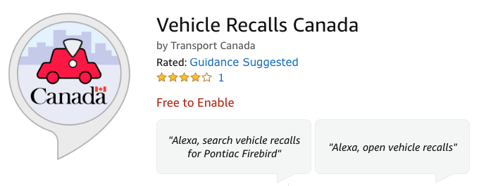Vehicle recalls canada alexa