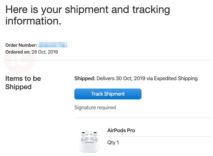 Airpods pro shipped