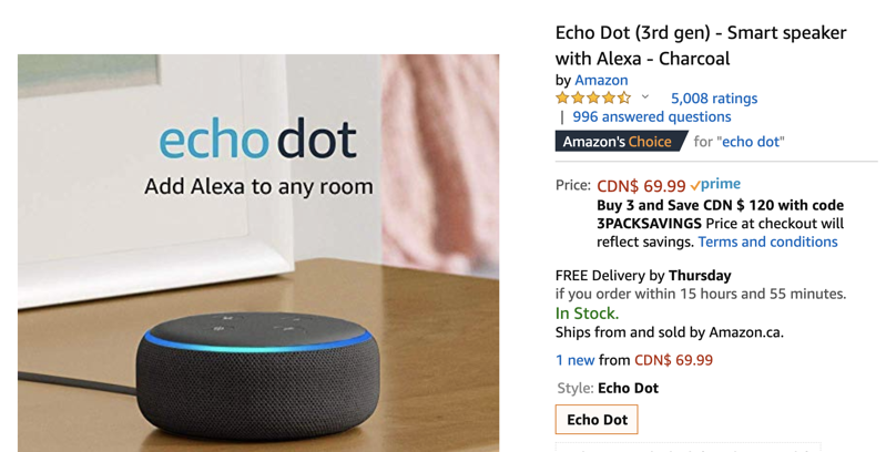 Echo dot sale $30