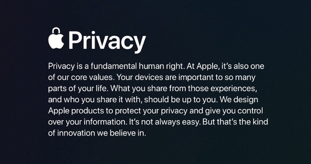 New apple privacy site