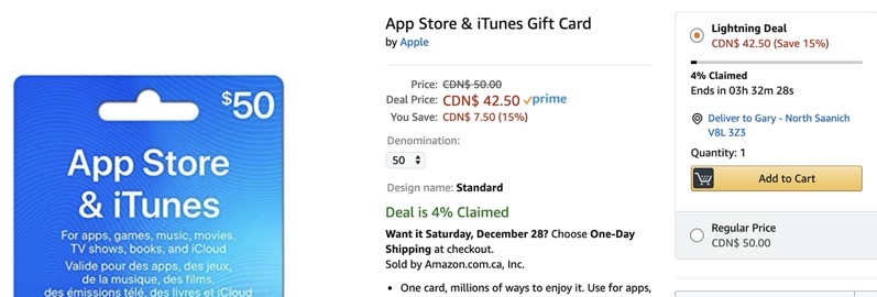 Amazon itunes gift cards