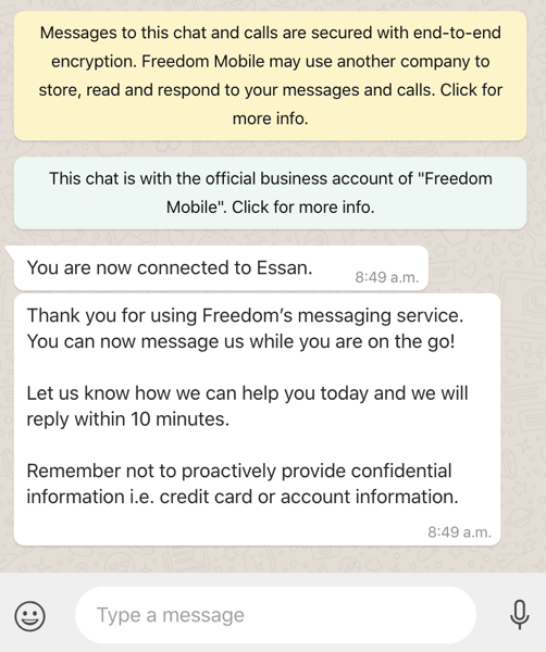 Freedom mobile whatsapp