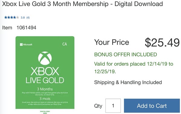 Xbox live gold membership