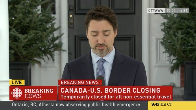 Canada usa border closing