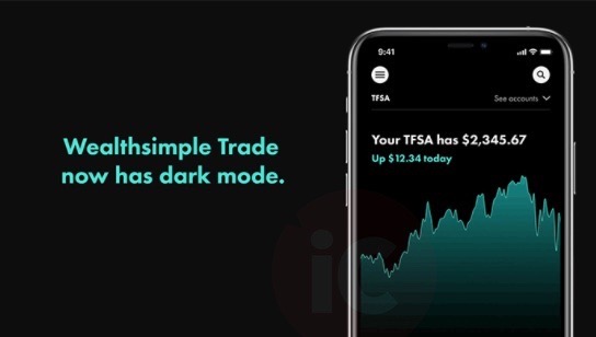 Wealthsimple trade dark mode