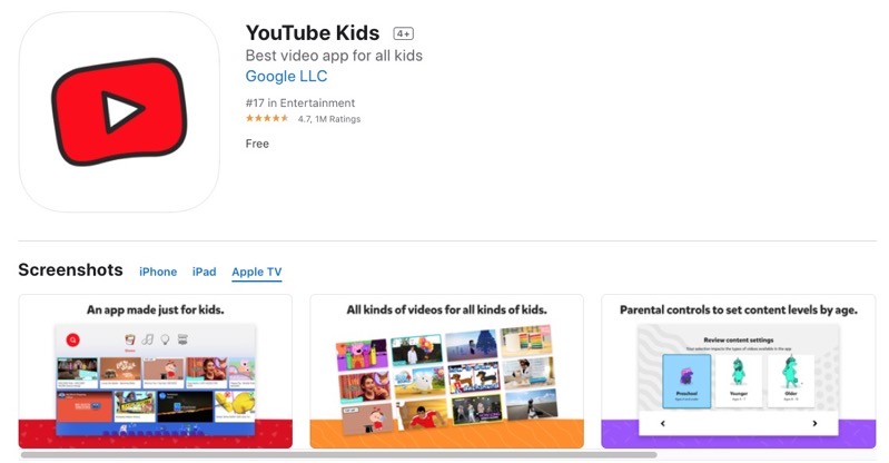 Youtube kids apple tv