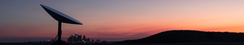 Starlink terminal sunset