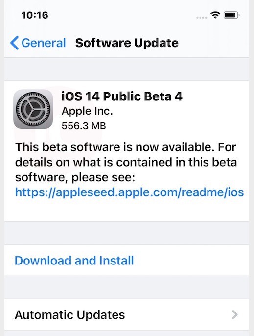 Ios 14 public beta 4
