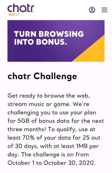 Chatr data bonus