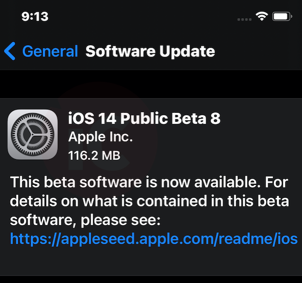 Ios 14 public beta 8