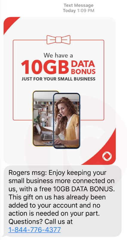 Rogers 10gb data bonus