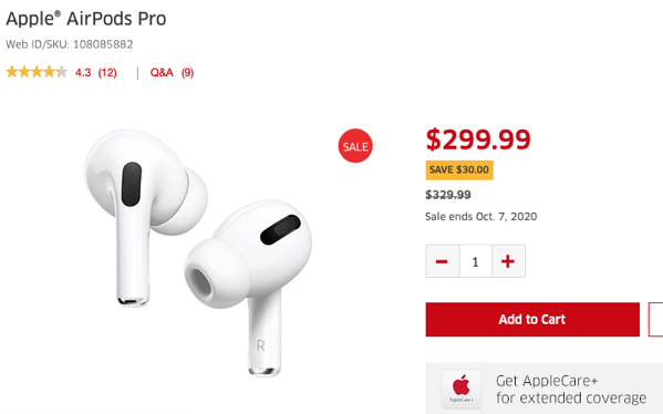 Airpods pro sale 30 off