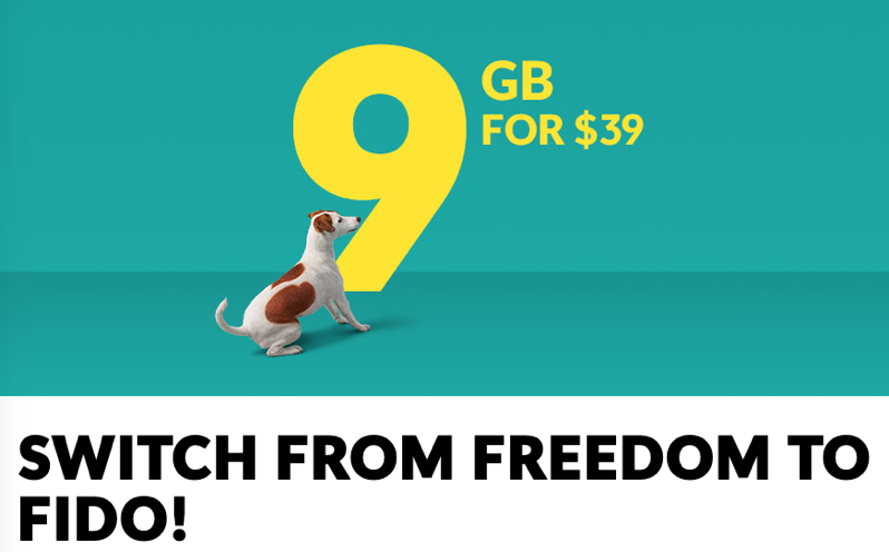 Fido switch freedom $39 9 gb
