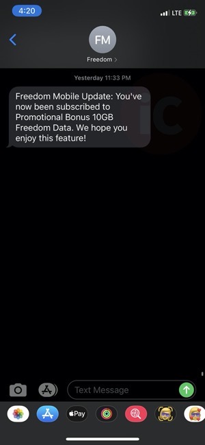 Freedom mobile 10gb bonus