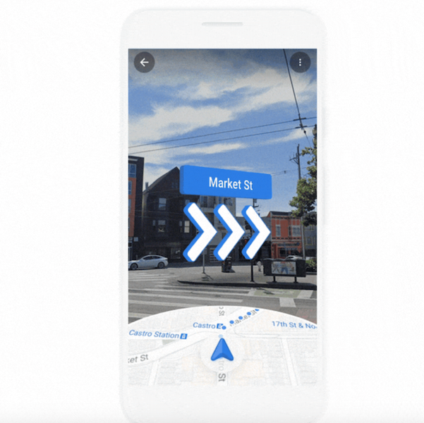 ar walking directions feature in maps