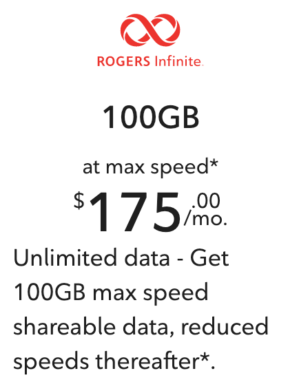 Rogers infinite $175 100gb