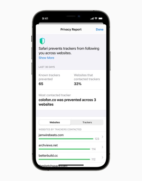 Apple iPhone12Pro Safari Privacy Report 060721 inline jpg large 2x