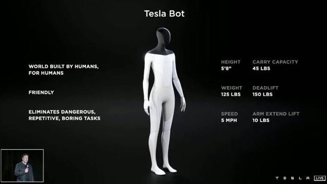 Tesla bot screen