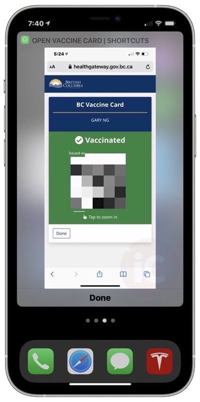 Bc vaccine card shortcut