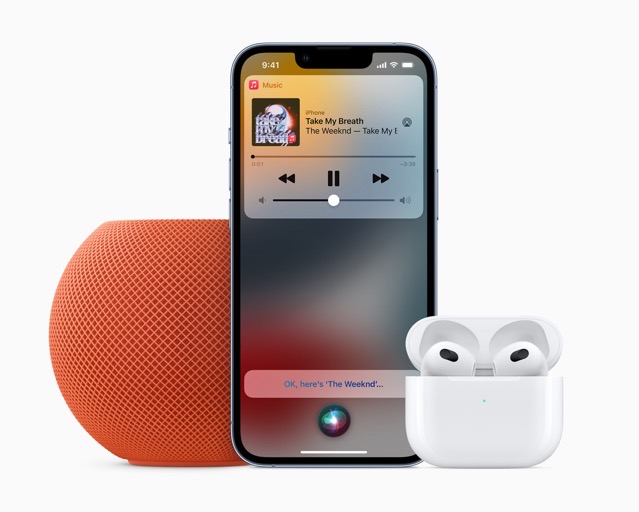 Apple HomePod mini Apple Music Voice AirPods 3rd gen 10182021 inline jpg medium 2x