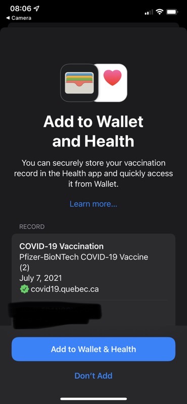 Quebec vaccine qr code