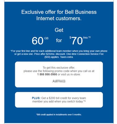 Bell $70 60 plan