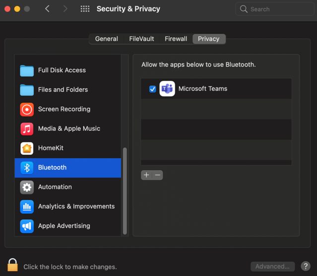 Fig1 macOS TCC Security and Privacy Pane