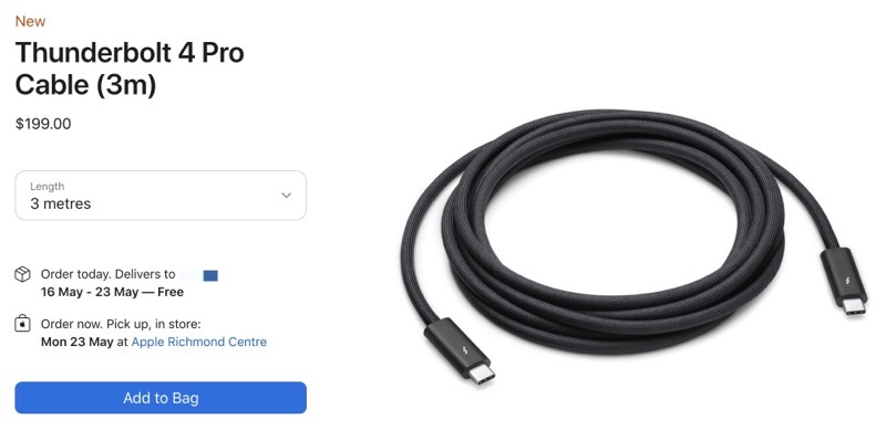 Cable Thunderbolt 4 pro