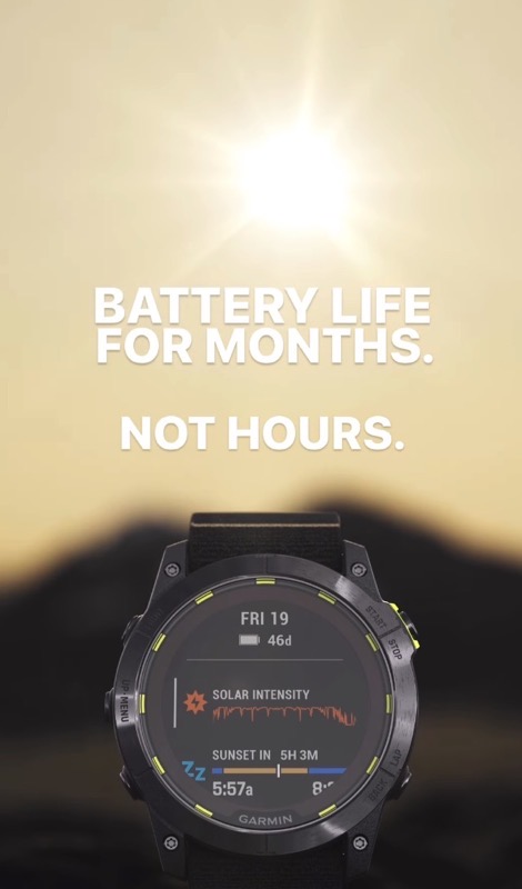 garmin battery life months hours