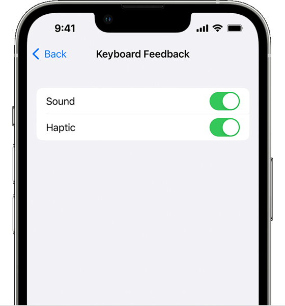 Ios 16 iphone 13 pro settings sounds haptics keyboard feedback