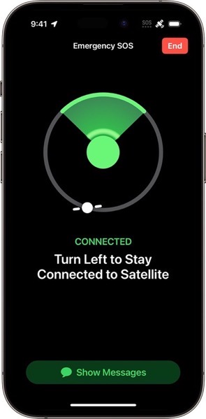 ios 16 iphone 14 pro emergencia SOS conectado a satélite