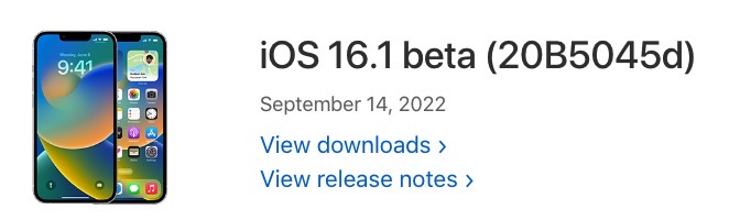 ios 16.1 beta 