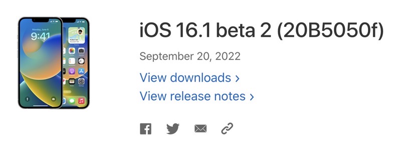 ios 16.1 beta 2 download