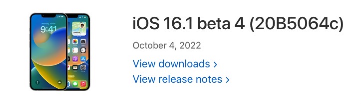 ios 16.1 beta 4 download