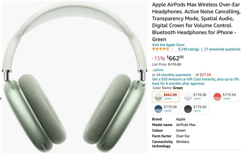 airpods max headphones sale