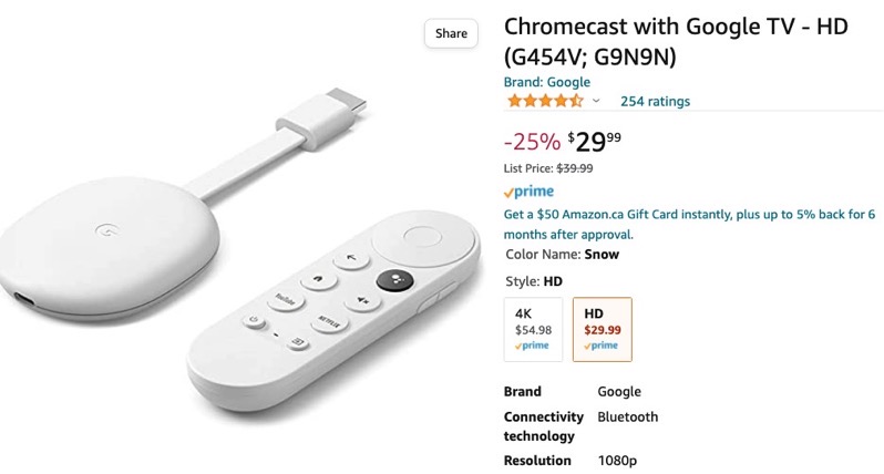 chromecast google tv sale