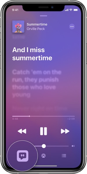 Ios14 iphone 11 pro music lyrics callout 1