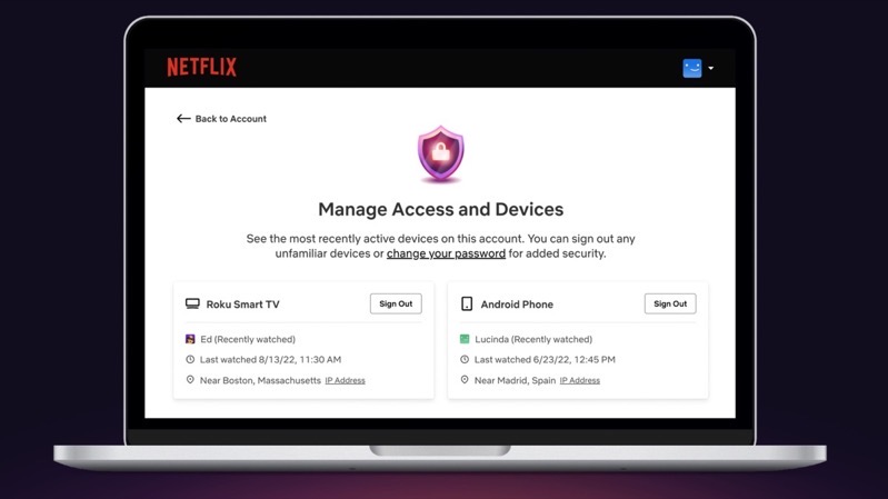 Netflix manage devices