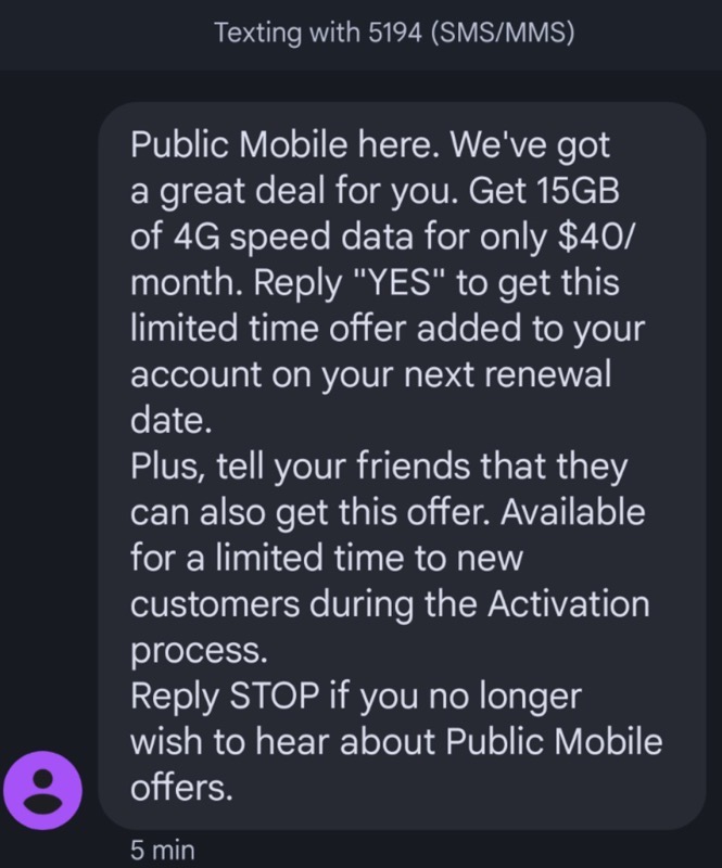 public mobile $40/15gb