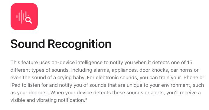 apple sound recognition accessibility 
