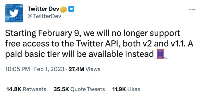 twitter developer end api