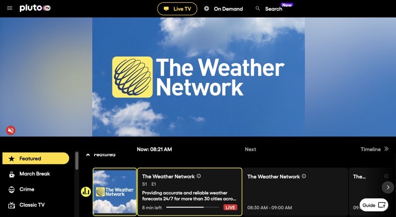 pluto tv weather network
