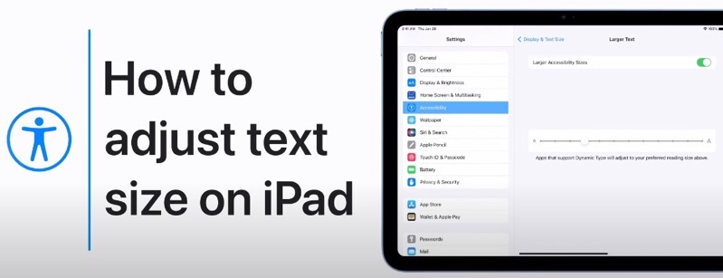 adjust text size ipad