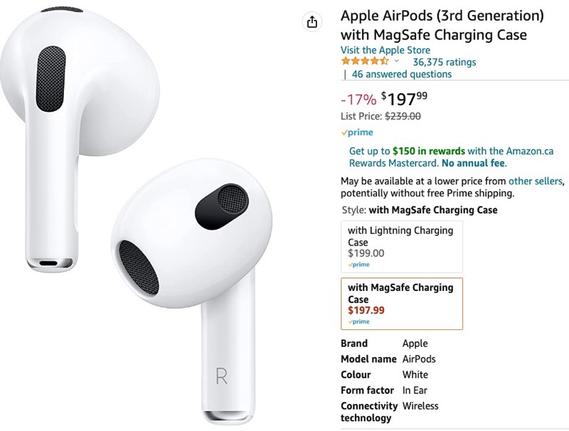 airpods 3 amazon lowest price