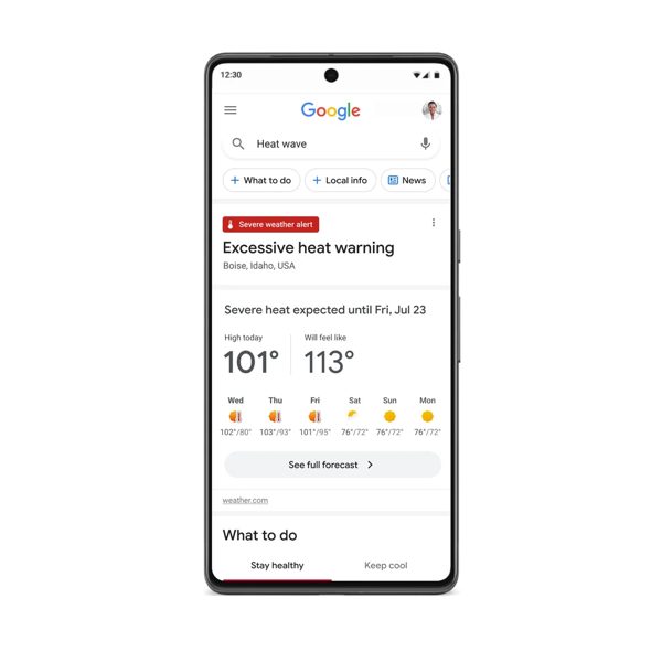 Google heat alerts