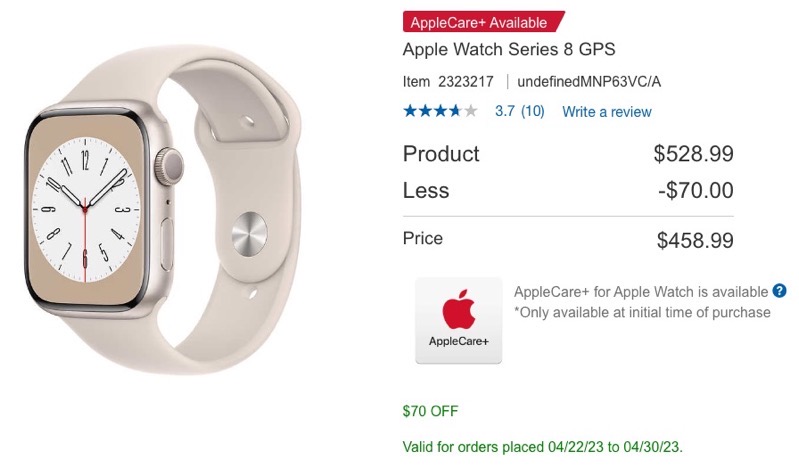 apple watch series 8 costco sale