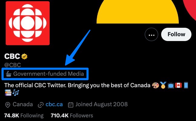 cbc government funded twitter