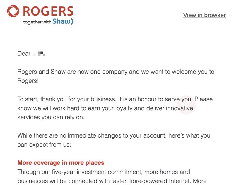 Rogers shaw email
