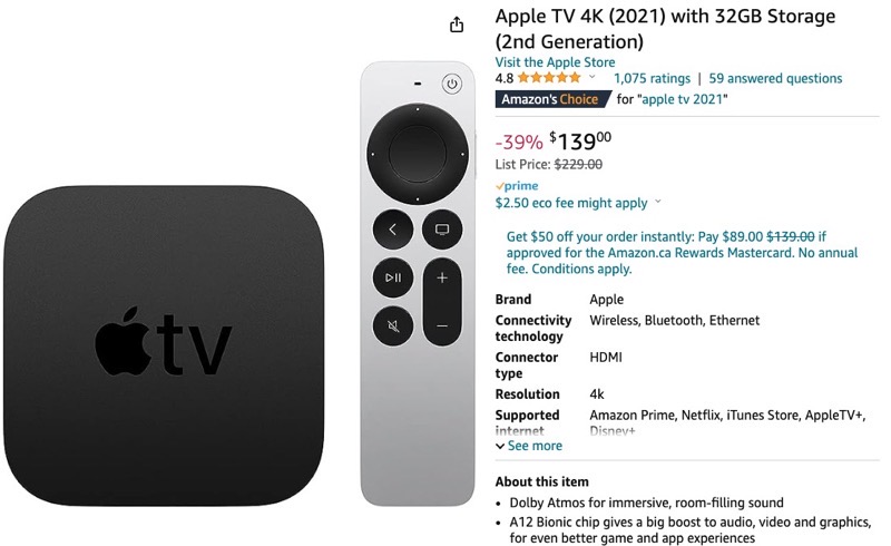 apple tv 4k sale
